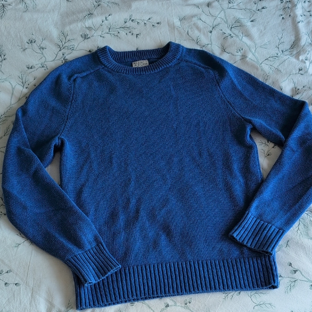 J. Crew Women's Royal Blue Cotton Crewneck Sweater
